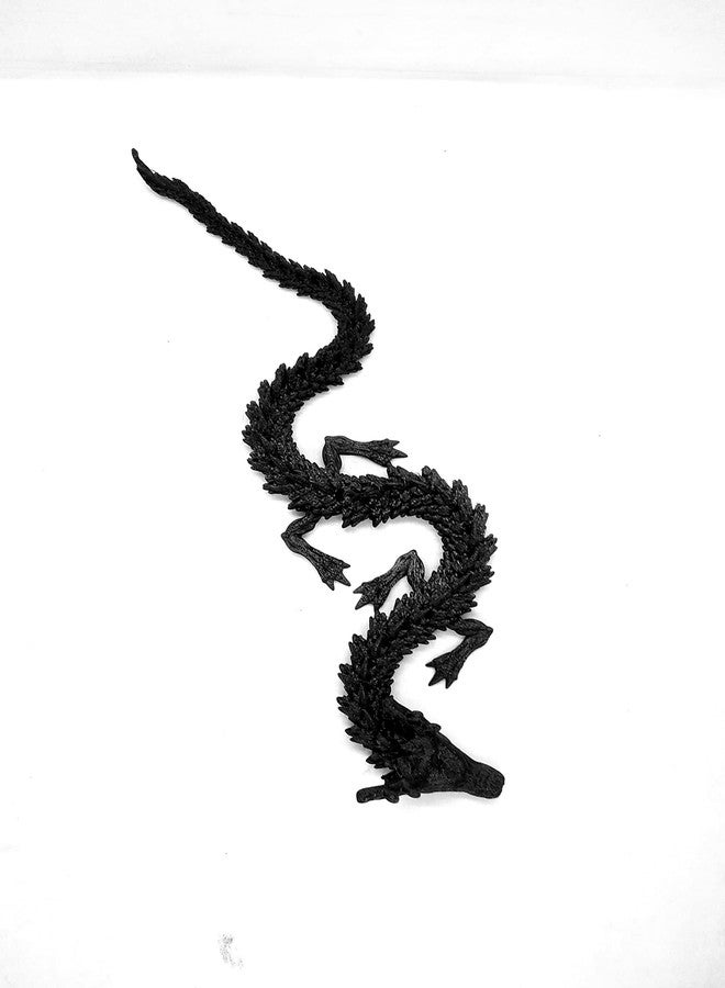 CERO ® 3D Printed Single Flexi Chinese Dragon/Home Decor/Display (Black PLA Plastic) - Image 4